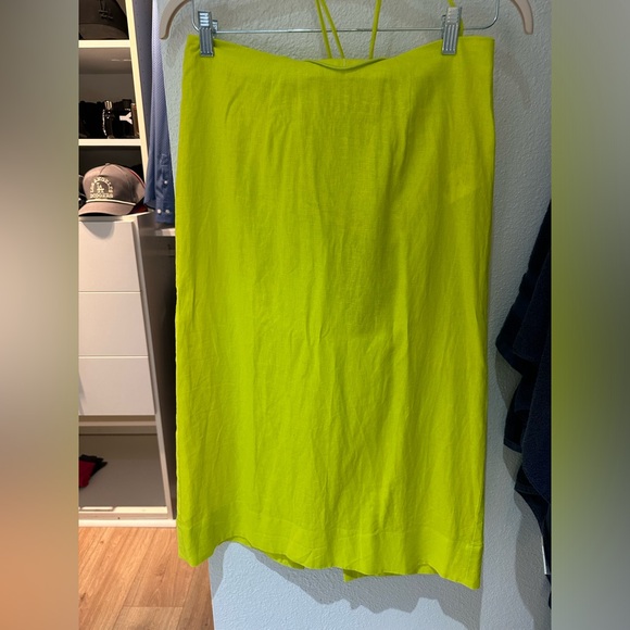 NWT -farm rio mosteria midi dress lime green size M linen blend - Picture 9 of 11